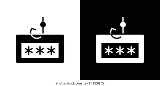 Password phishing icon, glyph style icon for web site or mobile app