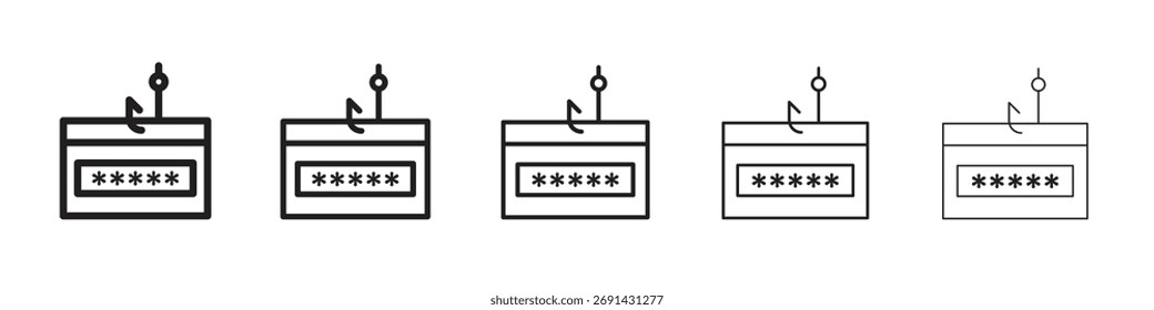 Password phishing icon, outline vector logo illustration, linear pictogram isolated