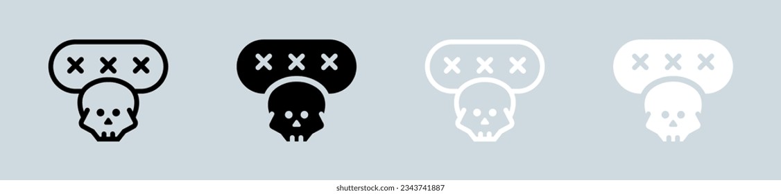 Password phishing icon set in black and white. Hacker signs vector illustration.