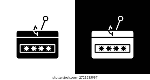Password phishing icon silhouette vector flat illustration design pack.
