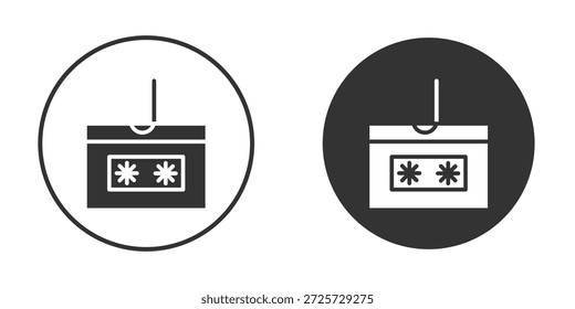 Icono de phishing de Contraseña en blanco y negro plano de moda. adecuado para el Diseño gráfico