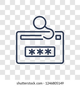 password phishing icon. Trendy linear password phishing logo concept on transparent background from General collection