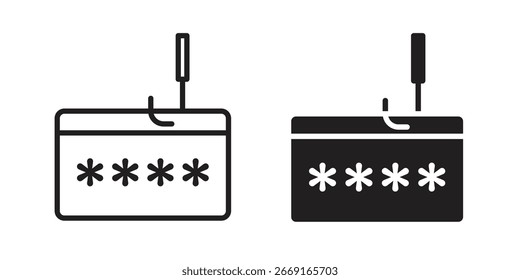 Icono de phishing de Contraseña. Ilustración vectorial. Ilustración vectorial aislada. Ilustración EPS.