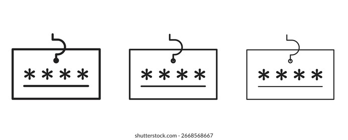 Icono de phishing de Contraseña para Elementos de Sitio web o App, logotipo. Gráficos de Vector de píxeles