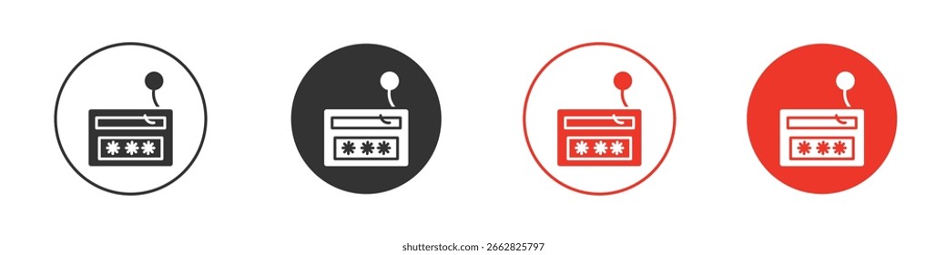 Phishing-Symbole für Kennwörter. Flacher Designstil. Grafikdesign, Vektorsymbole. 