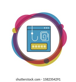 Password phishing line icon, security and hack, vector graphics, a linear pattern on a white background