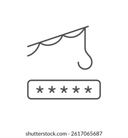 Password phishing line outline icon