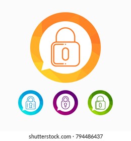 Password and privacy vector pictogram for web site