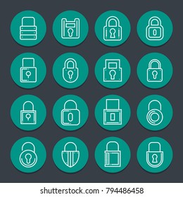 Password and privacy vector pictogram for web site