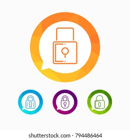 Password and privacy vector pictogram for web site