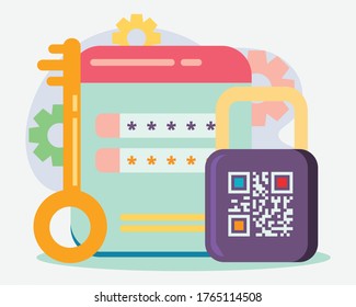 password protect concept vector illustration in flat style 