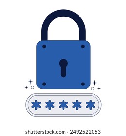 Password protected icon. Cyber security and data protection privacy. Vector illustration