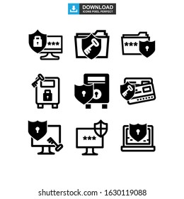 password protected icon or logo isolated sign symbol vector illustration - Collection of high quality black style vector icons
