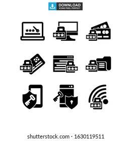 password protected icon or logo isolated sign symbol vector illustration - Collection of high quality black style vector icons
