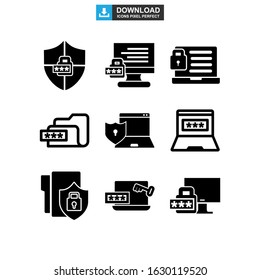 password protected icon or logo isolated sign symbol vector illustration - Collection of high quality black style vector icons
