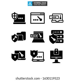 password protected icon or logo isolated sign symbol vector illustration - Collection of high quality black style vector icons
