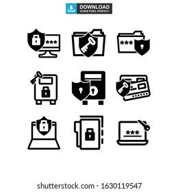 password protected icon or logo isolated sign symbol vector illustration - Collection of high quality black style vector icons
