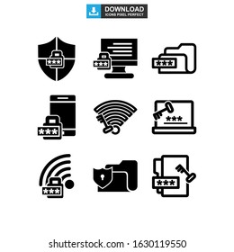 password protected icon or logo isolated sign symbol vector illustration - Collection of high quality black style vector icons
