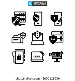 password protected icon or logo isolated sign symbol vector illustration - Collection of high quality black style vector icons
