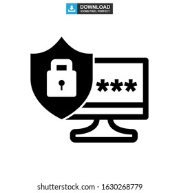 password protected icon or logo isolated sign symbol vector illustration - high quality black style vector icons
