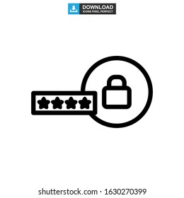 password protected icon or logo isolated sign symbol vector illustration - high quality black style vector icons
