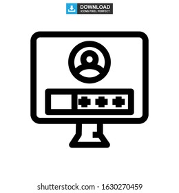 password protected icon or logo isolated sign symbol vector illustration - high quality black style vector icons
