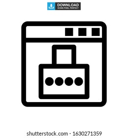 password protected icon or logo isolated sign symbol vector illustration - high quality black style vector icons
