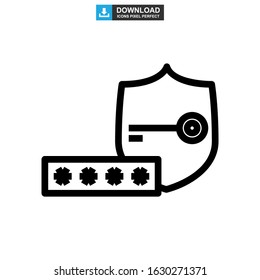 password protected icon or logo isolated sign symbol vector illustration - high quality black style vector icons
