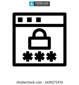 password protected icon or logo isolated sign symbol vector illustration - high quality black style vector icons
