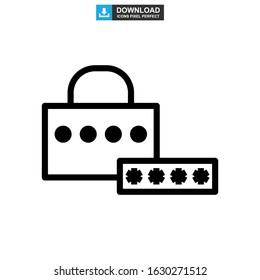 password protected icon or logo isolated sign symbol vector illustration - high quality black style vector icons
