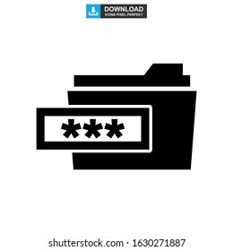 password protected icon or logo isolated sign symbol vector illustration - high quality black style vector icons
