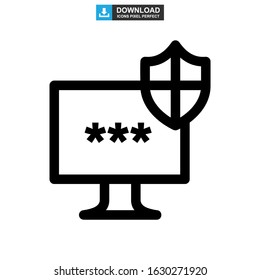 password protected icon or logo isolated sign symbol vector illustration - high quality black style vector icons
