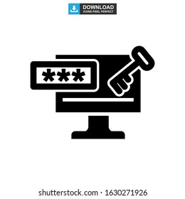 password protected icon or logo isolated sign symbol vector illustration - high quality black style vector icons
