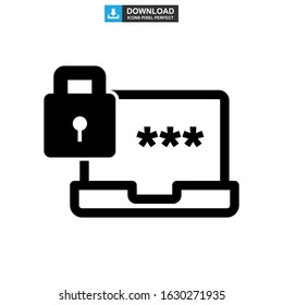 password protected icon or logo isolated sign symbol vector illustration - high quality black style vector icons
