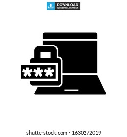 password protected icon or logo isolated sign symbol vector illustration - high quality black style vector icons
