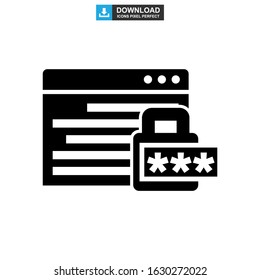 password protected icon or logo isolated sign symbol vector illustration - high quality black style vector icons
