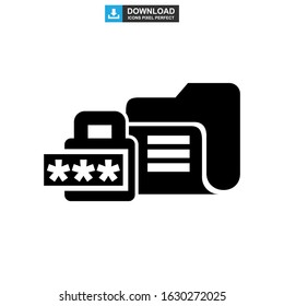 password protected icon or logo isolated sign symbol vector illustration - high quality black style vector icons
