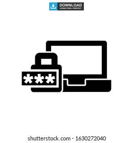 password protected icon or logo isolated sign symbol vector illustration - high quality black style vector icons
