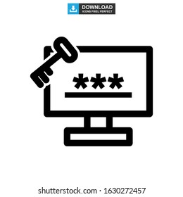 password protected icon or logo isolated sign symbol vector illustration - high quality black style vector icons
