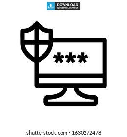 password protected icon or logo isolated sign symbol vector illustration - high quality black style vector icons
