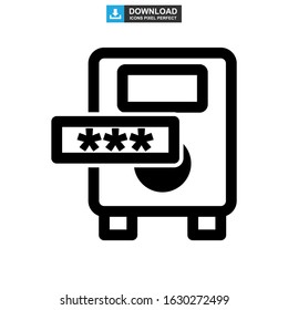 password protected icon or logo isolated sign symbol vector illustration - high quality black style vector icons
