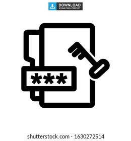 password protected icon or logo isolated sign symbol vector illustration - high quality black style vector icons
