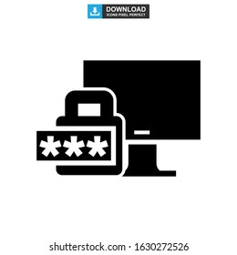 password protected icon or logo isolated sign symbol vector illustration - high quality black style vector icons
