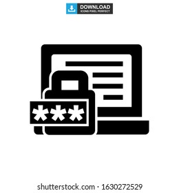 password protected icon or logo isolated sign symbol vector illustration - high quality black style vector icons
