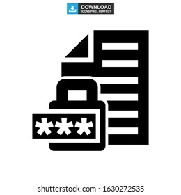 password protected icon or logo isolated sign symbol vector illustration - high quality black style vector icons
