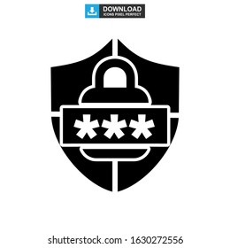 password protected icon or logo isolated sign symbol vector illustration - high quality black style vector icons
