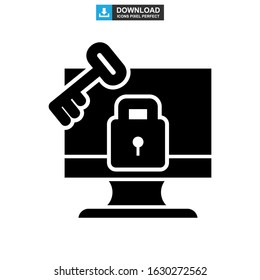 password protected icon or logo isolated sign symbol vector illustration - high quality black style vector icons
