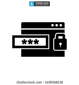 password protected icon or logo isolated sign symbol vector illustration - high quality black style vector icons
