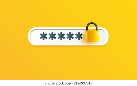 Password Protected Icon On Yellow Backround Stock Vector (Royalty Free ...