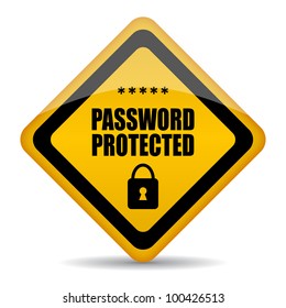 Password Protected Sign, Eps10 Illustration